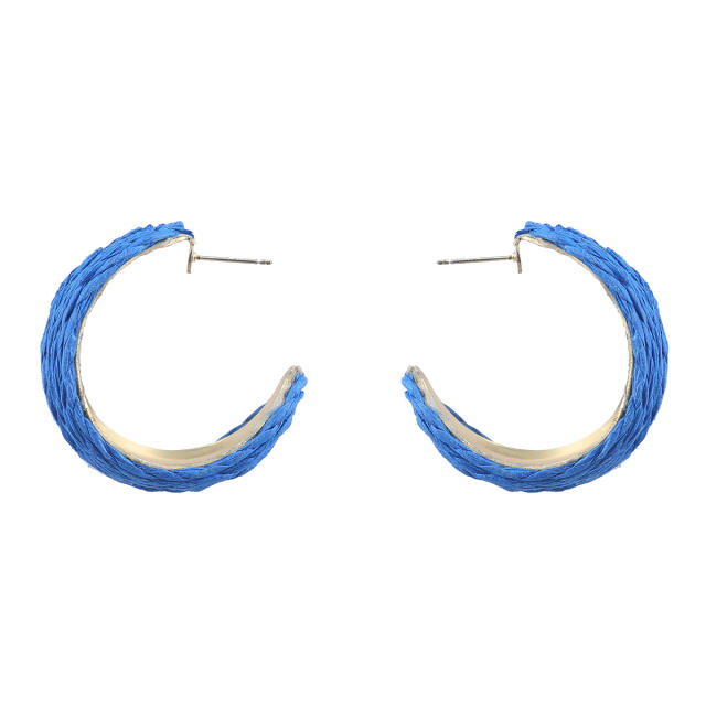 Summer new design c shape straw ear studs
