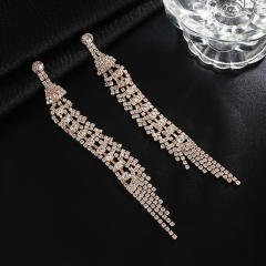 New arrival pave setting rhinestone long earrings