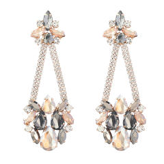 2022 color glass crystal dangle earrings