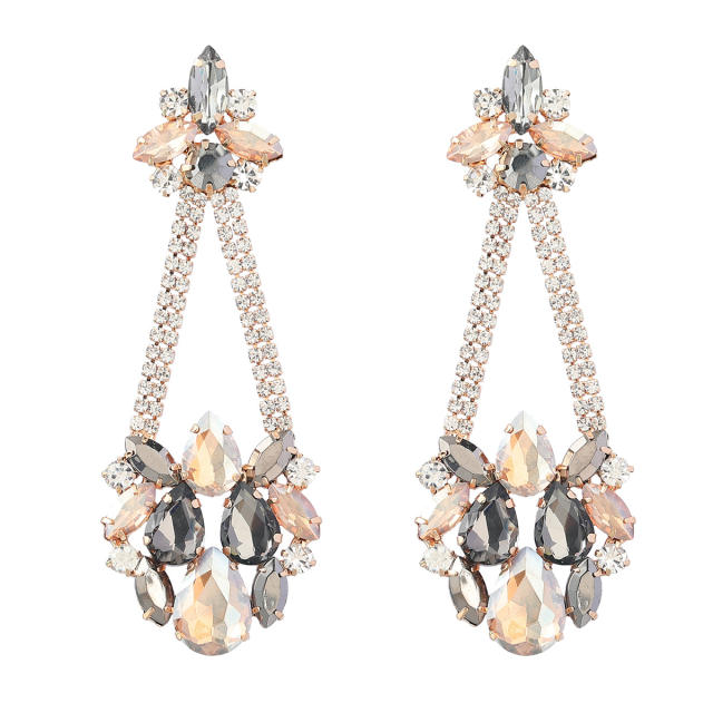 2022 color glass crystal dangle earrings