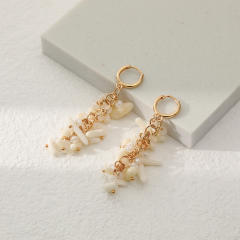 Natural stone beads huggie earrings