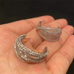 Occident fashion full of diamond open hoop earrings