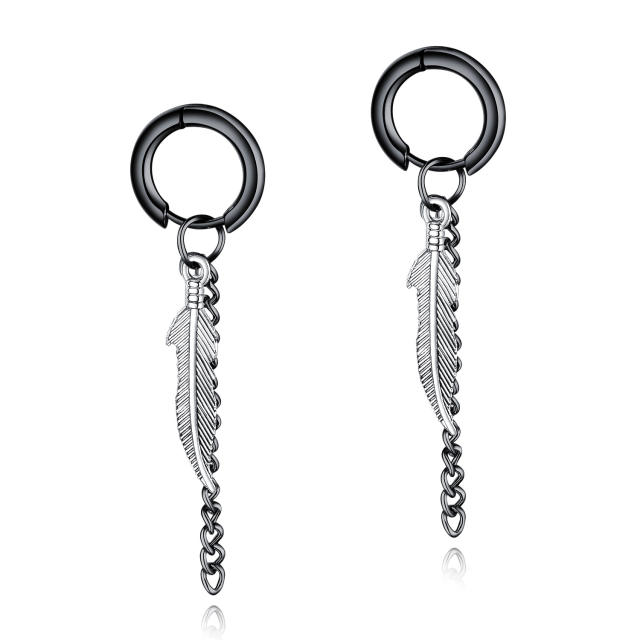 Fashion fringe titanium Steel chain earrings