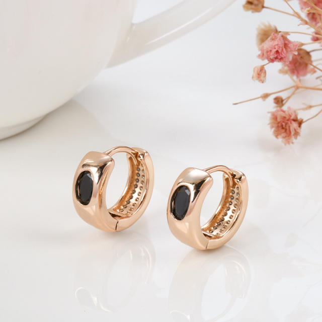 Fashion inlaid black zircon earrings