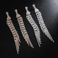 New arrival pave setting rhinestone long earrings