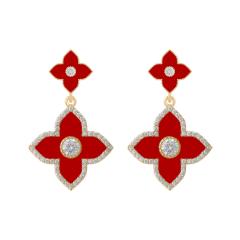 Korean fashion color clover earrings