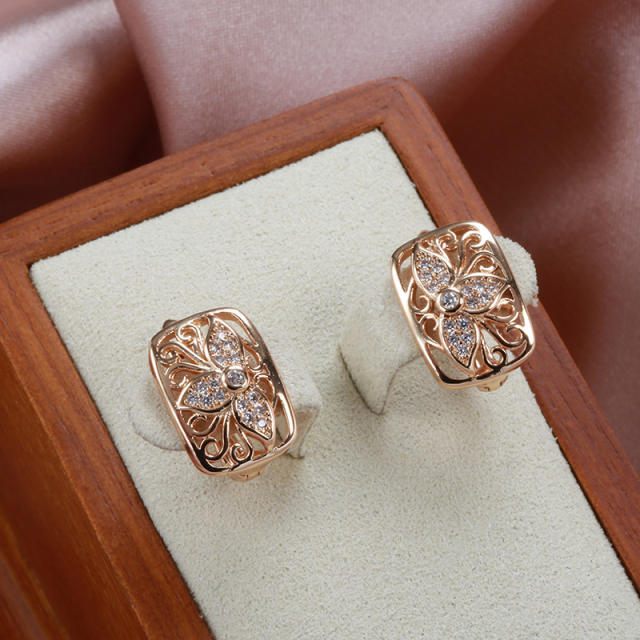 Korean style diamond hollow earrings