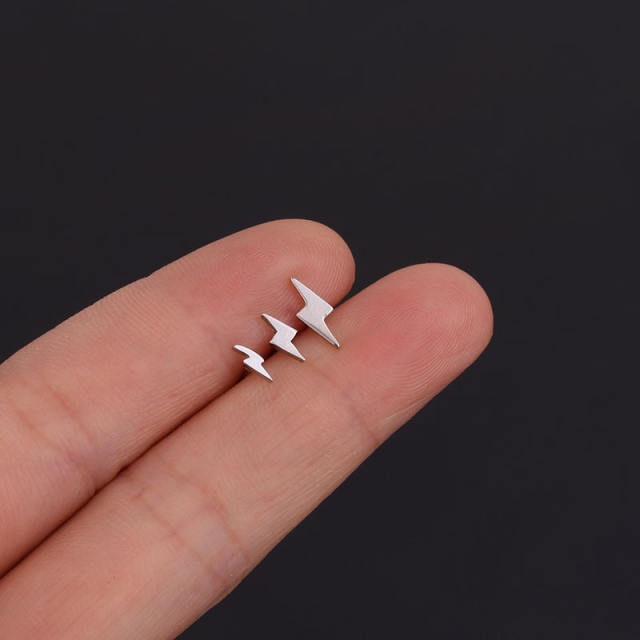 Mini flash stainless steel women men helix earrings
