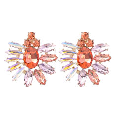 Colored glass crystal statement ear studs