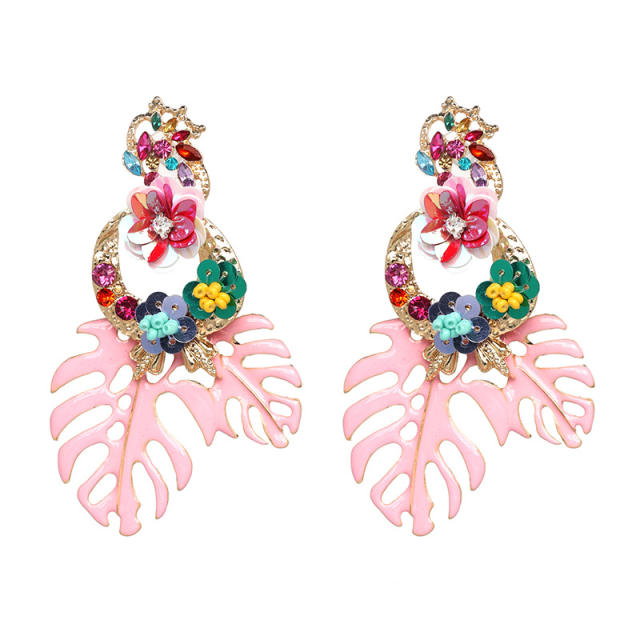 New Monstera summer dangle earrings