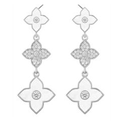 Classic color clover rhinestone dangle earrings