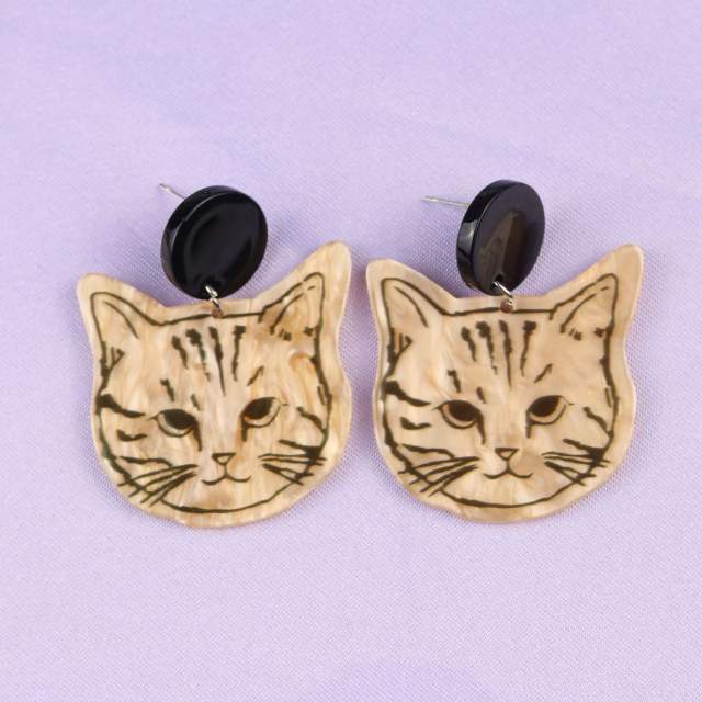 Cute cartoon cat acrylic earrings
