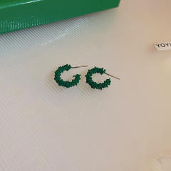 Summer green color seriex geometric ear studs