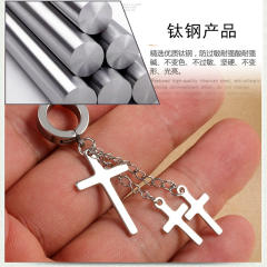 Black punk titanium steel earrings