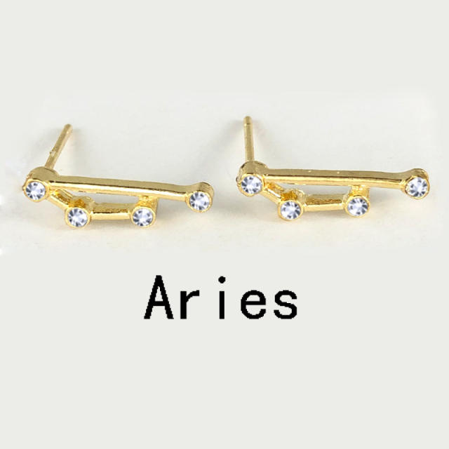 Wish hot sale zodiac ear studs