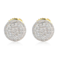 Hip hop zircon stud earrings