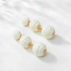 Boho straw earrings for women