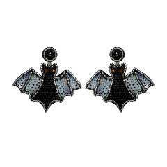Punk design handmade beaded bat earrings