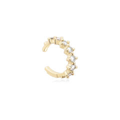 Rainbow color cz unique real gold plated huggie earrings