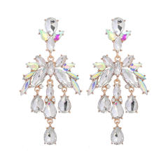 Luxury drop glass crystal statement earrings