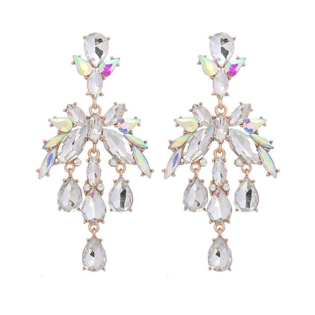Luxury drop glass crystal statement earrings