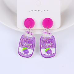 Cute cartoon drink bottle earrings