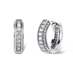 Hip hop zircon huggie earrings