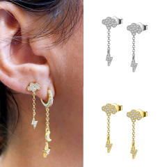Diamond cloud flash cute earrings