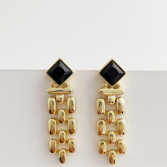 Fashion metal chain tassel earrings