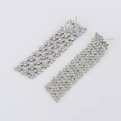 Delicate rhinestone long earrings