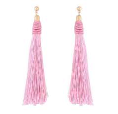 Boho color tassel long earrings