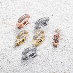 Hip hop zircon huggie earrings