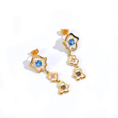 INS korean fashion cubic zircon dangle earrings