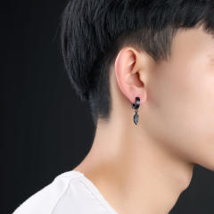 Fashion leaf titanium steel earrings
