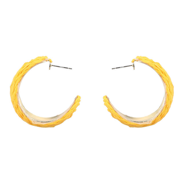 Summer new design c shape straw ear studs
