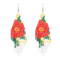 Boho seed beads tassel earrings