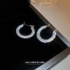 Diamond hoop earrings