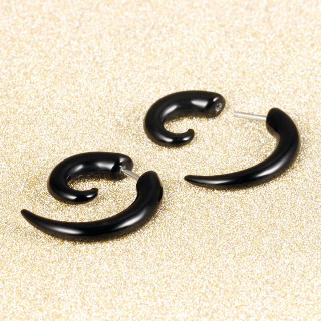 Fashion black snail unisex earrings