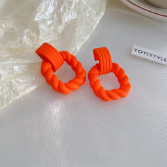 925 Sterling silver needle candy color ins earrings