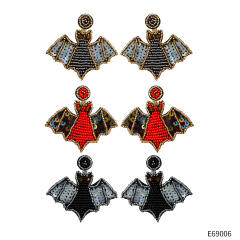 Punk design handmade beaded bat earrings