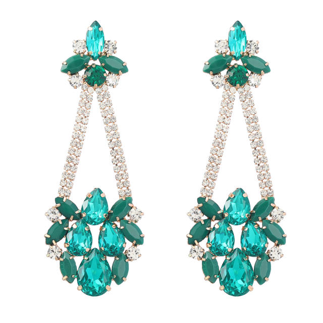 2022 color glass crystal dangle earrings