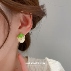 Sweet strawberry summer ear studs