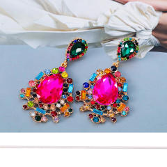 Colored crystal drop earrings