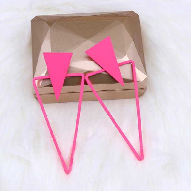 Geometric hollow triangle shape earrings