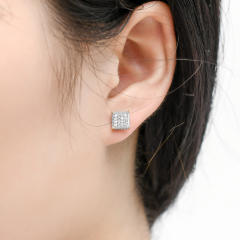 Hip hop zircon stud earrings
