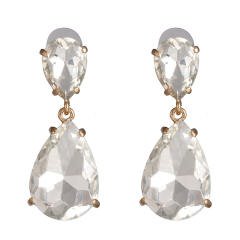 Colored glass crystal drop earrings