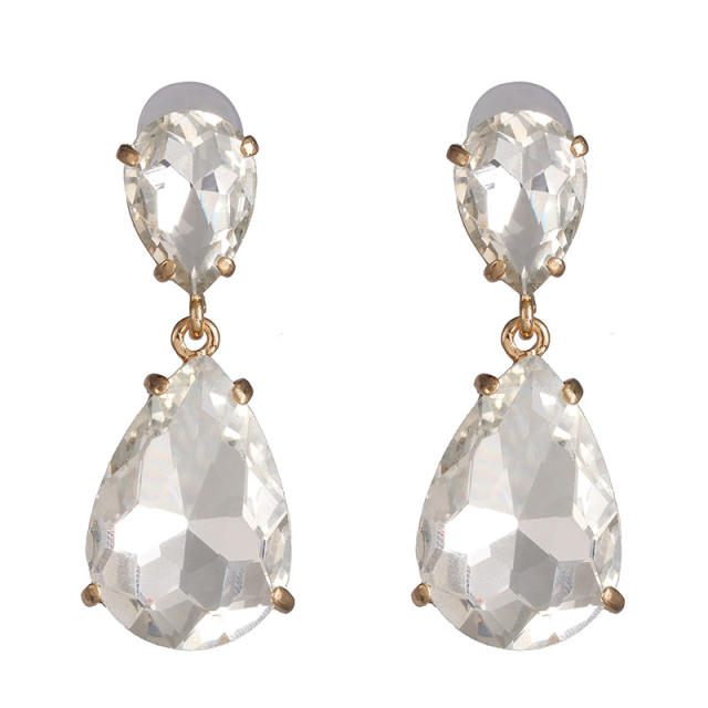 Colored glass crystal drop earrings