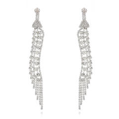 New arrival pave setting rhinestone long earrings
