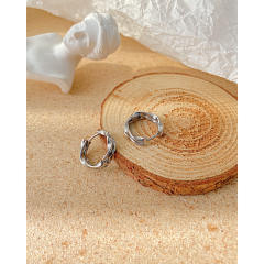 Distorted irregularities titanium steel unisex earings