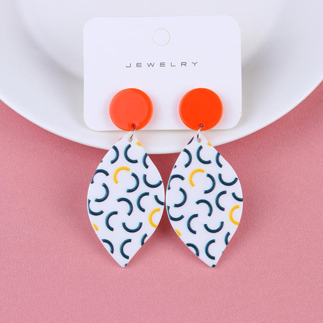 Color polka dots geometric acrylic earrings